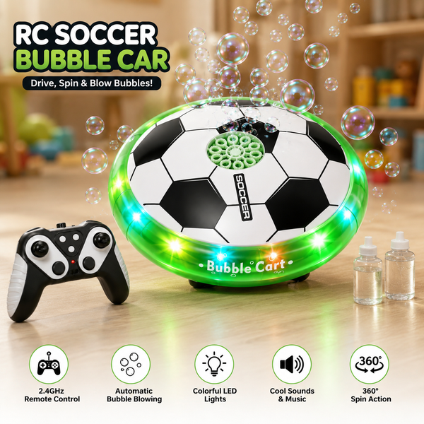 RC Soccer Bubble Car | Remote Control Bubble Ball with 360° Spin, LED Lights & Sounds